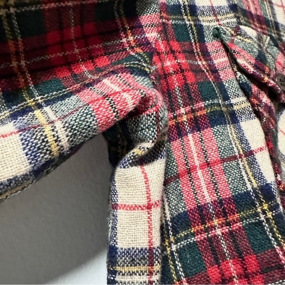 Vintage 70s Kentfield Red Plaid Wool Blend Flannel Button Down Men’s Size Large - Picture 13 of 14